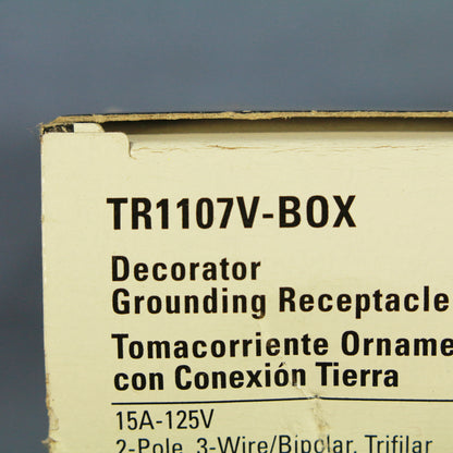 Cooper Ivory Tamper Resistant Decorator Receptacle Outlet 5-15R 15A TR1107V