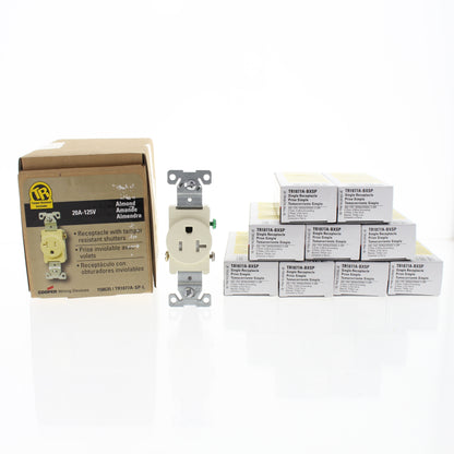 10 Cooper Almond Tamper Resistant Single Outlet Receptacles 5-20 20A TR1877A