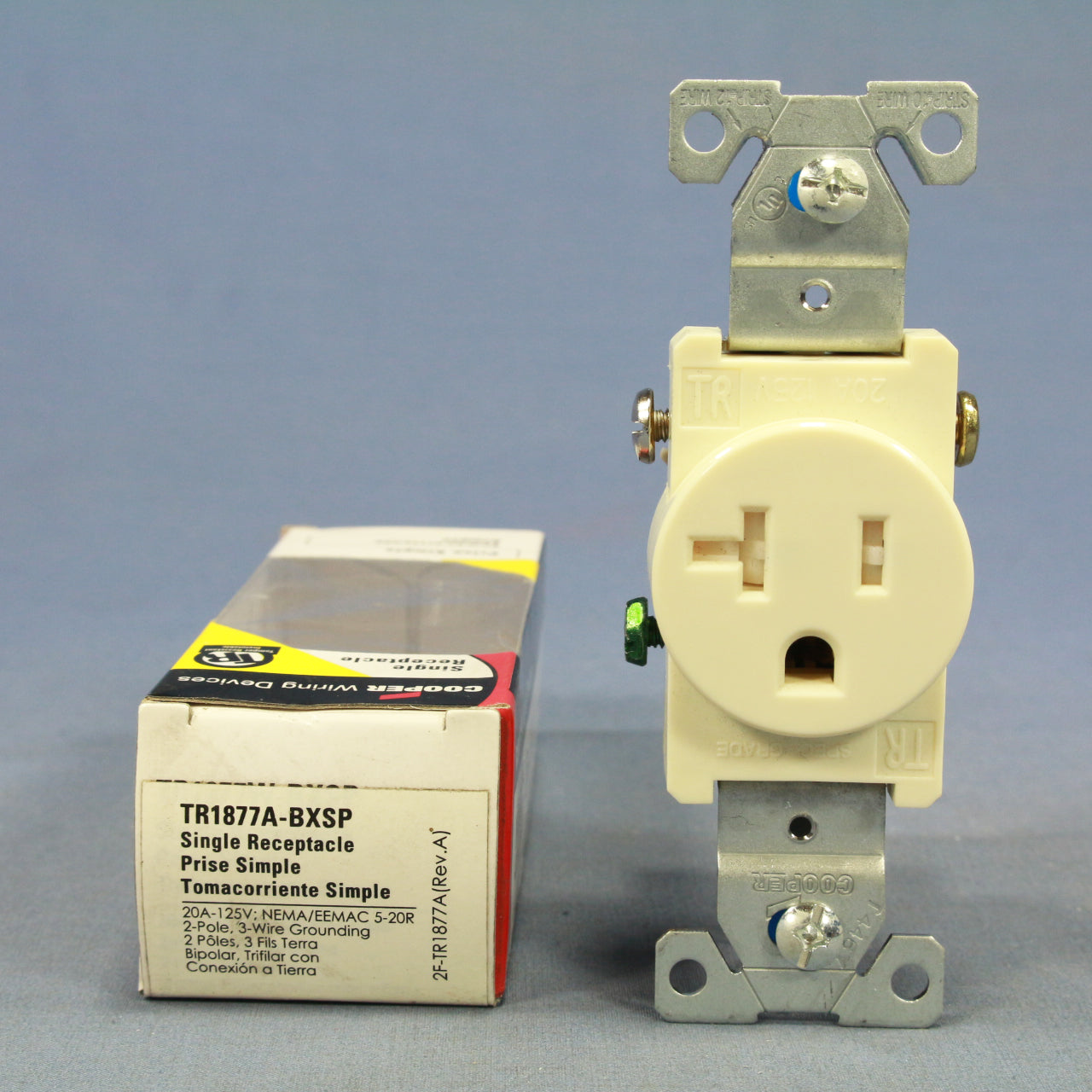 Cooper TR1877ABXSP Almond Tamper Resistant Single 20A Outlet Receptacle 5-20
