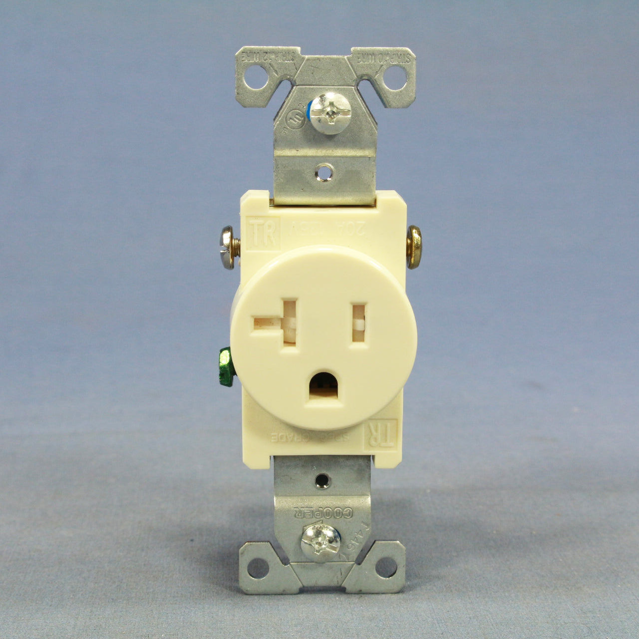 Cooper TR1877ABXSP Almond Tamper Resistant Single 20A Outlet Receptacle 5-20