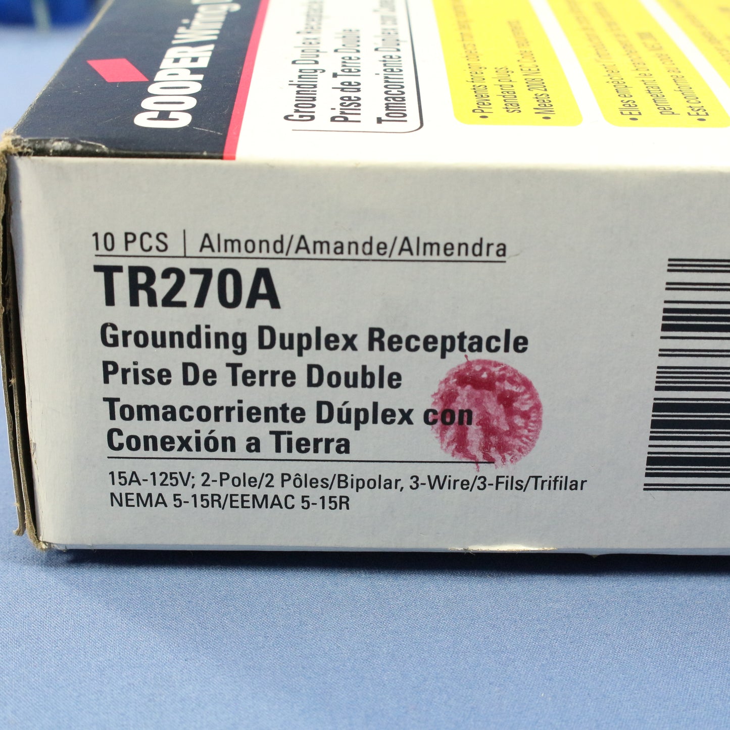 10 Cooper Almond Tamper Resistant Duplex Receptacle Outlets Nema 5-15 15A TR270A