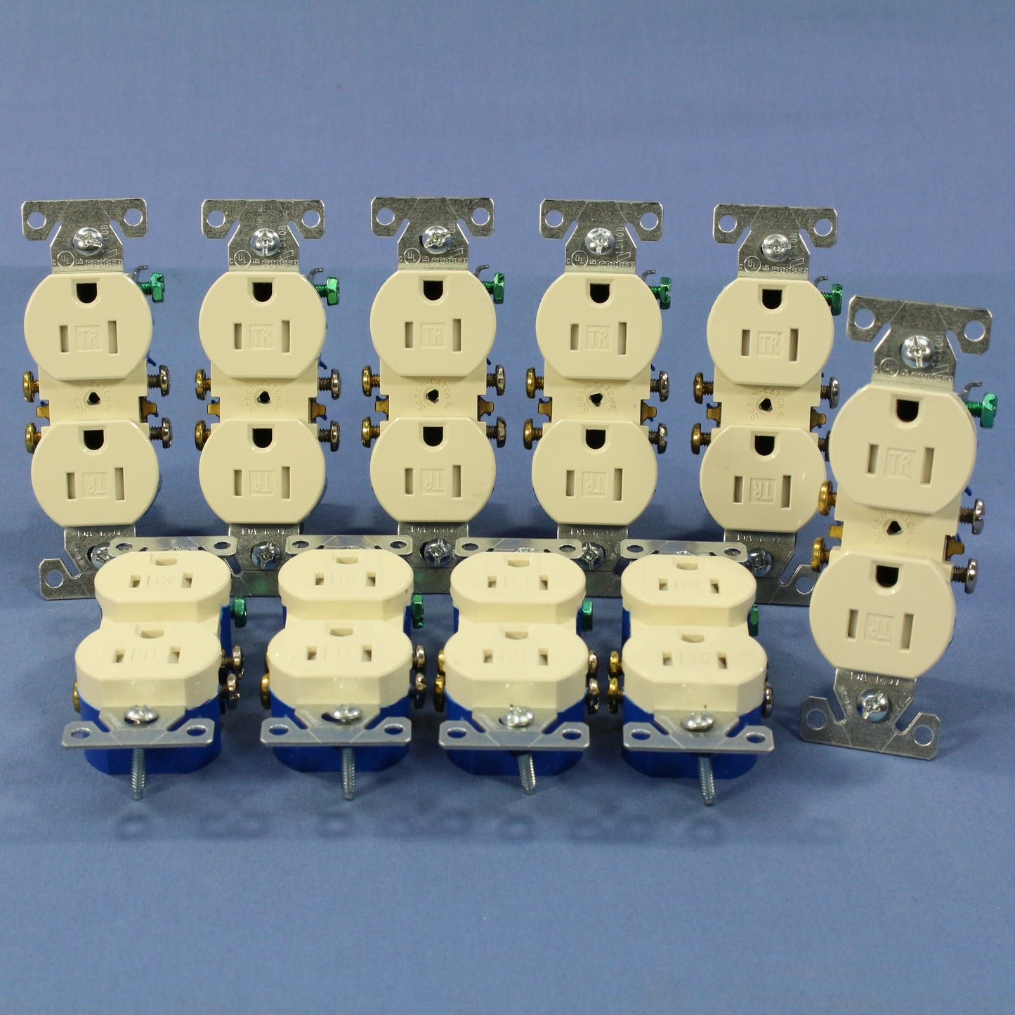 10 Cooper Almond Tamper Resistant Duplex Receptacle Outlets Nema 5-15 15A TR270A