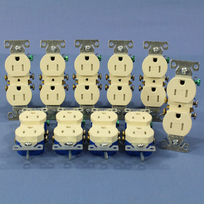10 Cooper Almond Tamper Resistant Duplex Receptacle Outlets Nema 5-15 15A TR270A