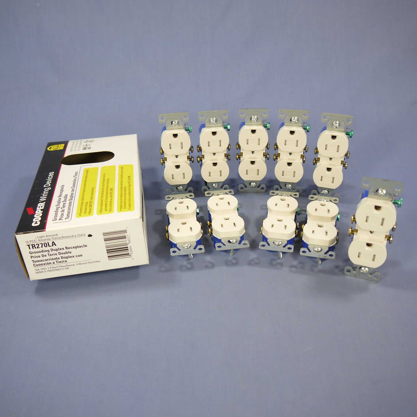 10 Cooper Lt Almond Tamper Resistant Duplex Receptacle Outlets 5-15R 15A TR270LA