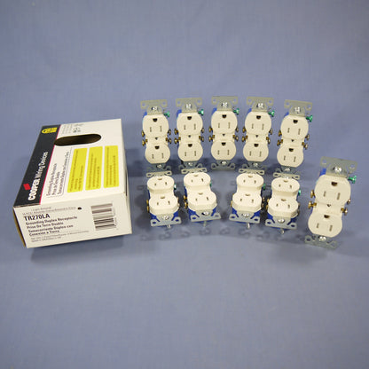 10 Cooper Lt Almond Tamper Resistant Duplex Receptacle Outlets 5-15R 15A TR270LA