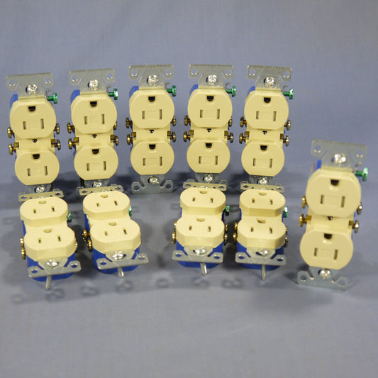 10 Cooper Ivory Tamper Resistant Duplex Receptacle Outlets Nema 5-15R 15A TR270V