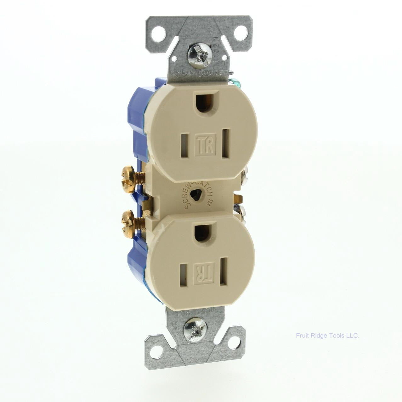 Cooper Ivory Tamper Resistant Duplex Receptacle Nema 5-15R 15A 125V 2P3W TR270V