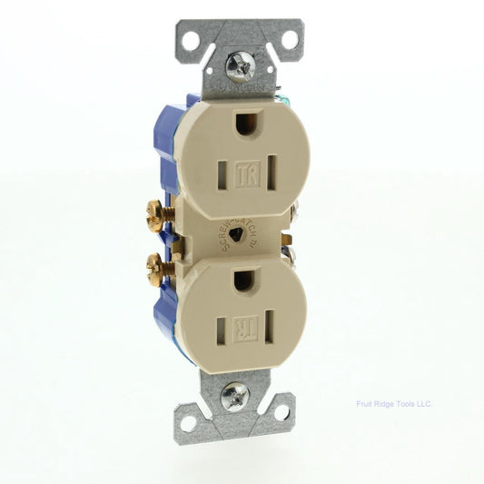 Cooper Ivory Tamper Resistant Duplex Receptacle Nema 5-15R 15A 125V 2P3W TR270V