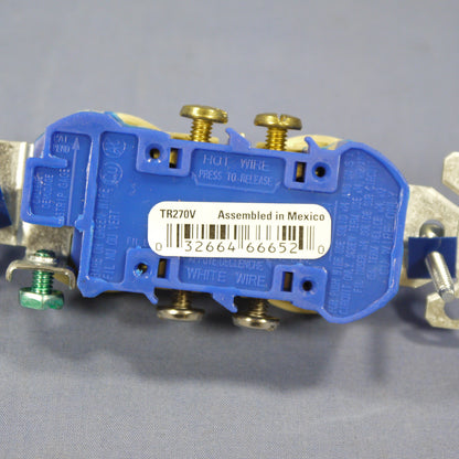 Cooper Ivory Tamper Resistant Duplex Receptacle Outlet Nema 5-15 15A Bulk TR270V