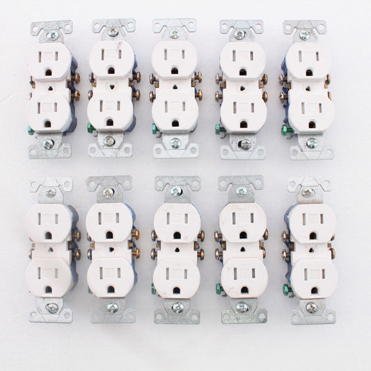 10 Cooper White Tamper Resistant Duplex Receptacle Outlets Nema 5-15R 15A TR270W
