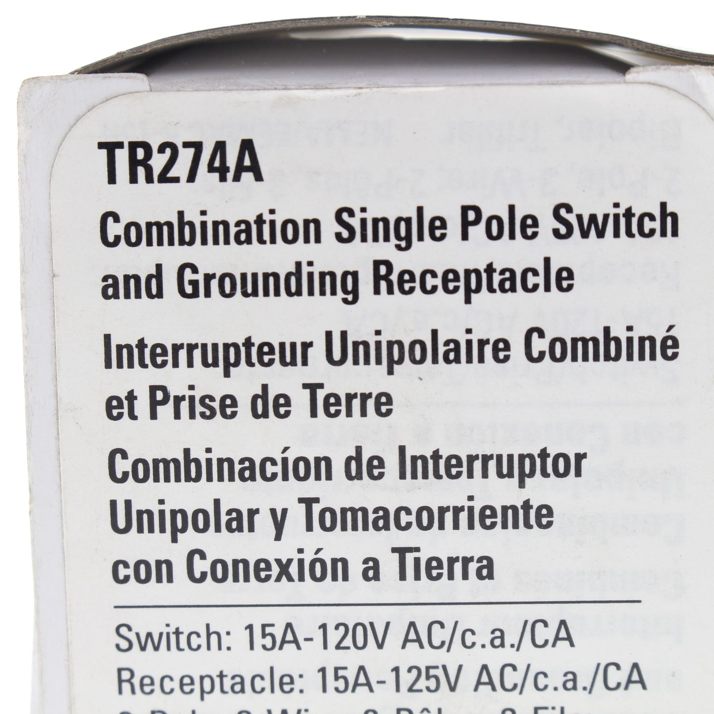 Cooper Almond Tamper Resistant Pilot Light Switch Outlet Receptacle 15A TR274A