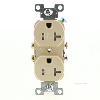 Cooper Ivory Tamper Resistant Grounding Duplex Receptacle 20A 125V 5-20R TR370V
