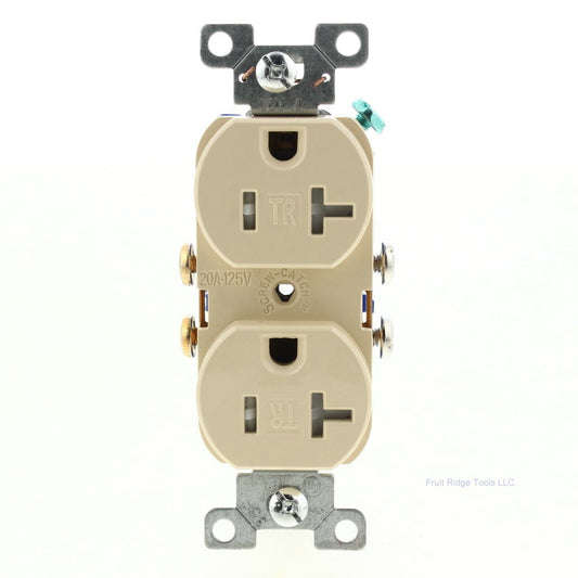 Cooper Ivory Tamper Resistant Grounding Duplex Receptacle 20A 125V 5-20R TR370V