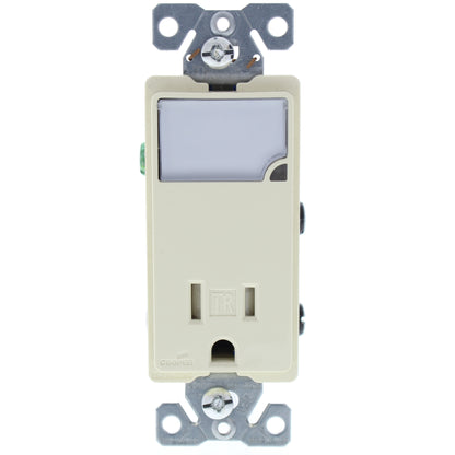 Cooper Almond Tamper Resistant Nightlight Receptacle Outlet 15A 125V TR7735A