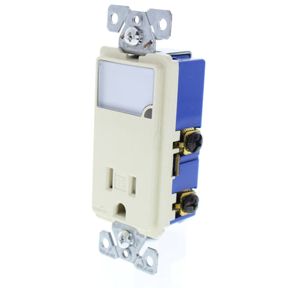 Cooper Almond Tamper Resistant Nightlight Receptacle Outlet 15A 125V TR7735A