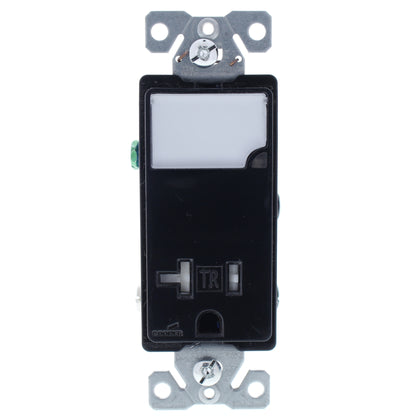 6 Cooper Black Tamper Resistant Nightlight Receptacles 5-20R 20A 125V TR7736BK