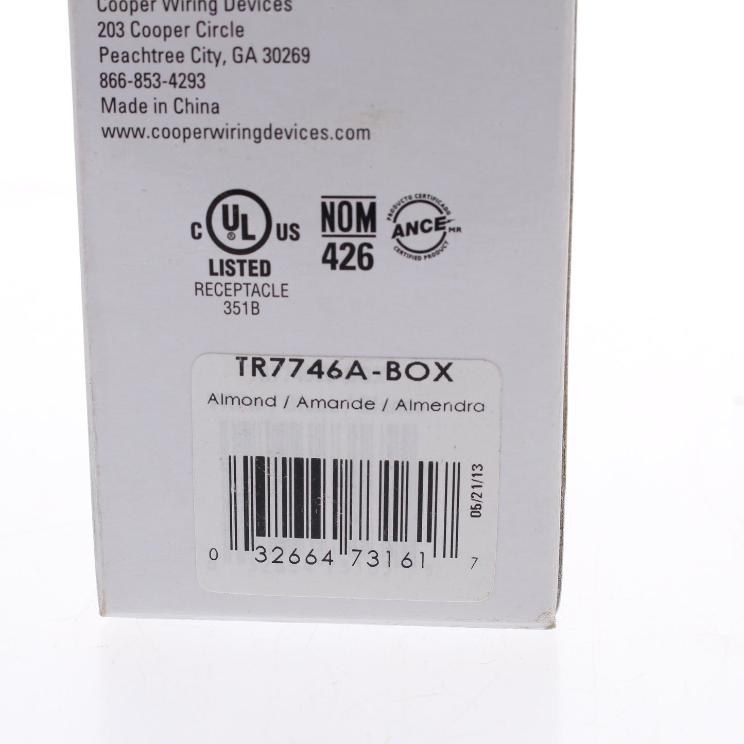 Cooper Almond Tamper Resistant Duplex Receptacle USB Charger 20A TR7746A