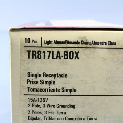 Cooper TR817LA Light Almond 15A Tamper Resistant Single Receptacles 5-15R 10pcs