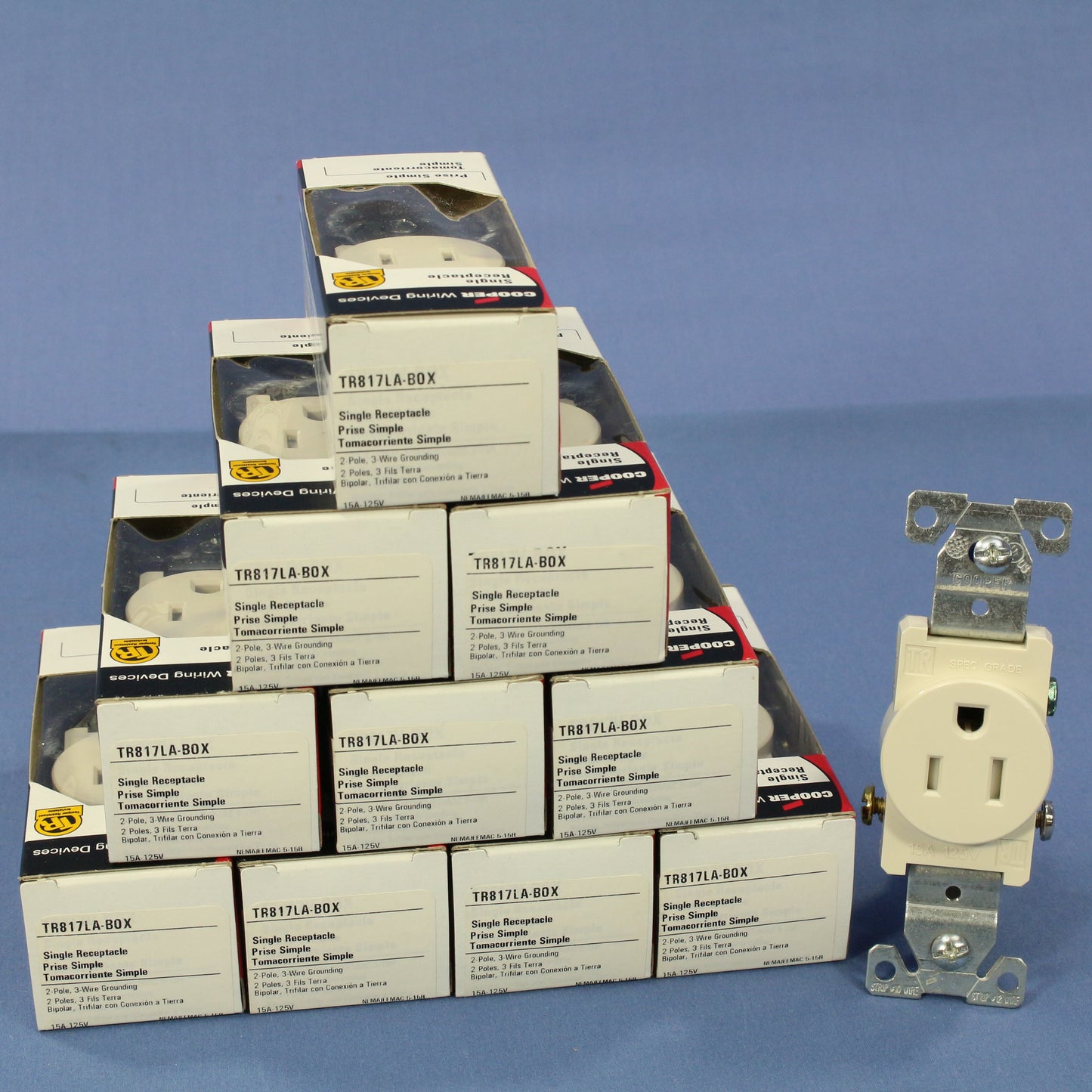 Cooper TR817LA Light Almond 15A Tamper Resistant Single Receptacles 5-15R 10pcs