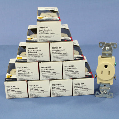 Cooper TR817V Ivory 15A Tamper Resistant Single Receptacle Outlets 5-15R 10pcs