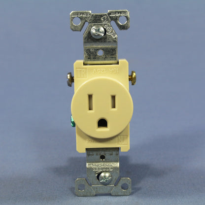 Cooper Ivory Tamper Resistant Commercial Single Receptacle Nema 5-15R 15A TR817V