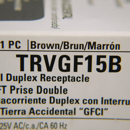 Cooper Brown Heavy Duty Tamper Resistant Gfci Gfi Outlet Nema 5-15R 15A TRVGF15B