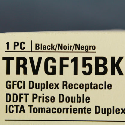 Cooper Black Heavy Duty Tamper Resistant GFCI GFI Outlet NEMA 5-15 15A TRVGF15BK
