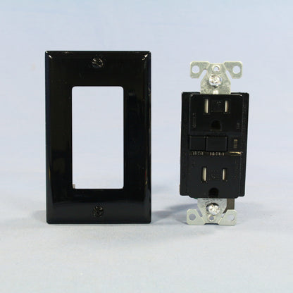Cooper Black Heavy Duty Tamper Resistant GFCI GFI Outlet NEMA 5-15 15A TRVGF15BK