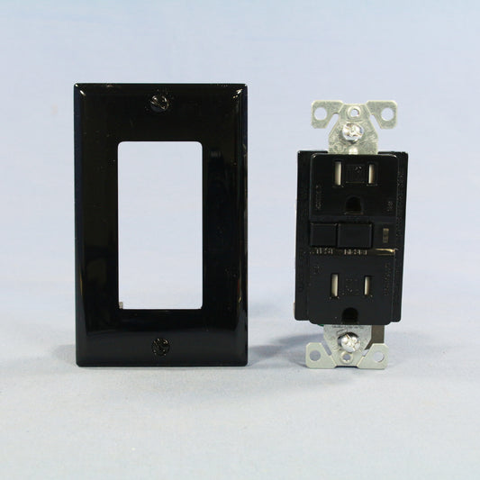 Cooper Black Heavy Duty Tamper Resistant GFCI GFI Outlet NEMA 5-15 15A TRVGF15BK