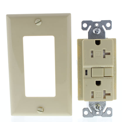 Cooper Ivory Tamper Resistant Gfci Outlet with Quick-Connect 5-20 20A TRVGF20BVM