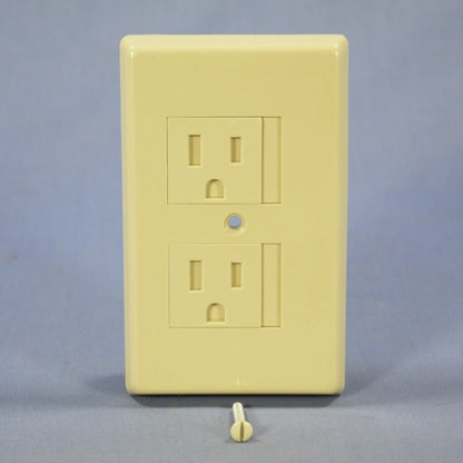 Cooper TRW15V Ivory 1-Gang Duplex Outlet Plastic Standard Wallplate Cover Plate