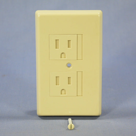 Cooper TRW15V Ivory 1-Gang Duplex Outlet Plastic Standard Wallplate Cover Plate