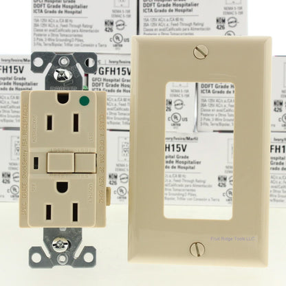 Cooper VGFH15V Ivory Hospital GFCI Outlet Receptacles 5-15R 15A 125V 10-Pack