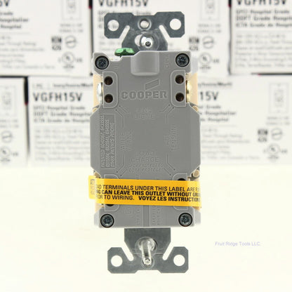 Cooper VGFH15V Ivory Hospital GFCI Outlet Receptacles 5-15R 15A 125V 10-Pack