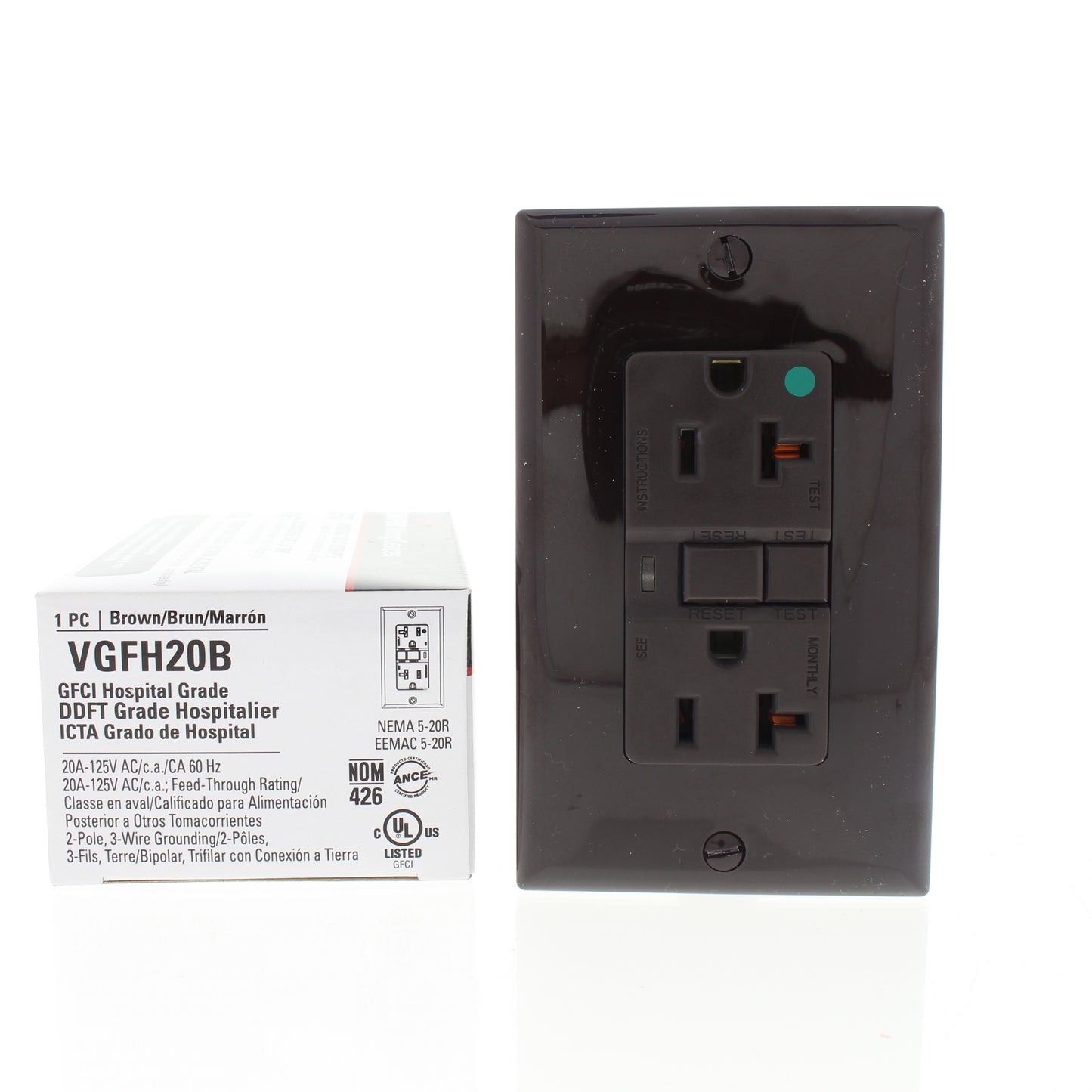 10 Cooper Brown Hospital Grade Gfci Duplex Receptacle 5-20R 20A 125V VGFH20B