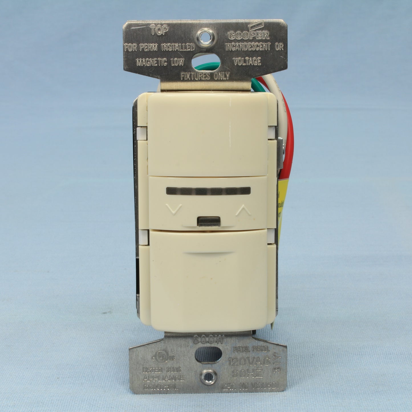 Cooper VS106D1-A Almond Incandescent Vacancy Sensor Dimmer 120V 600W 1-Pole
