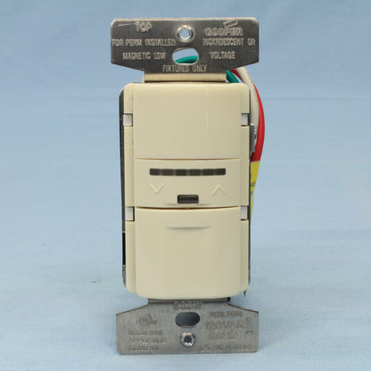 Cooper VS106D1-A Almond Incandescent Vacancy Sensor Dimmer 120V 600W 1-Pole