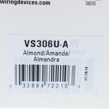 Cooper Almond Passive Infrared Vacancy Sensor Switch 1-Pole 3-Way 600W VS306U-A