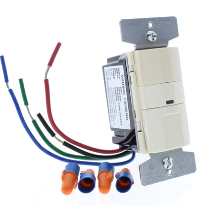 Cooper Almond Vacancy Sensor Switch 450 Sqft Range 1-Pole 3-Way 600W VS306U-A-K