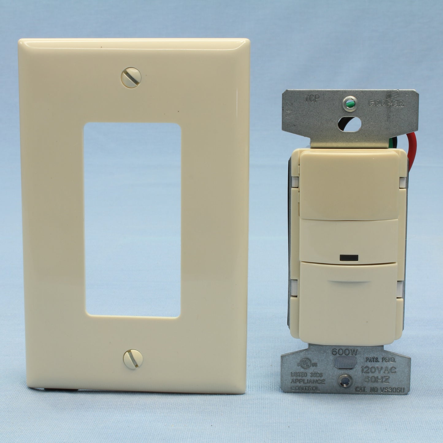 Cooper VSW-P-0801-120 Almond Manual Passive Infrared Vacancy Sensor 120V 600W
