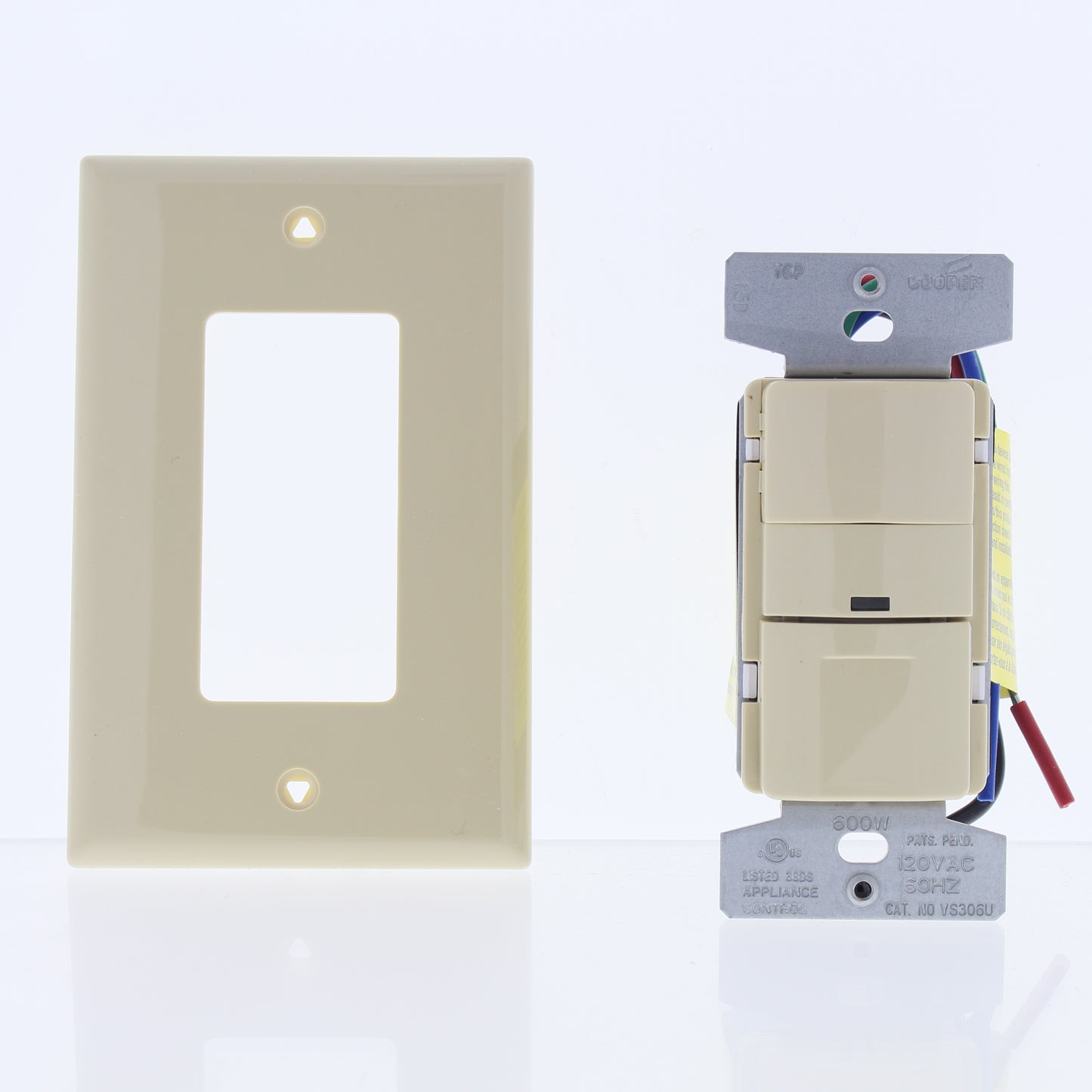 Cooper VSW-P-0801-120-V Ivory Manual Passive Infrared Vacancy Sensor 600W PIR