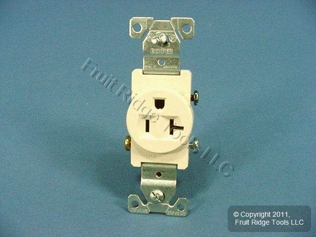 Cooper 1877LA Light Almond 20A Single Outlet Receptacle 5-20R 125V Commercial