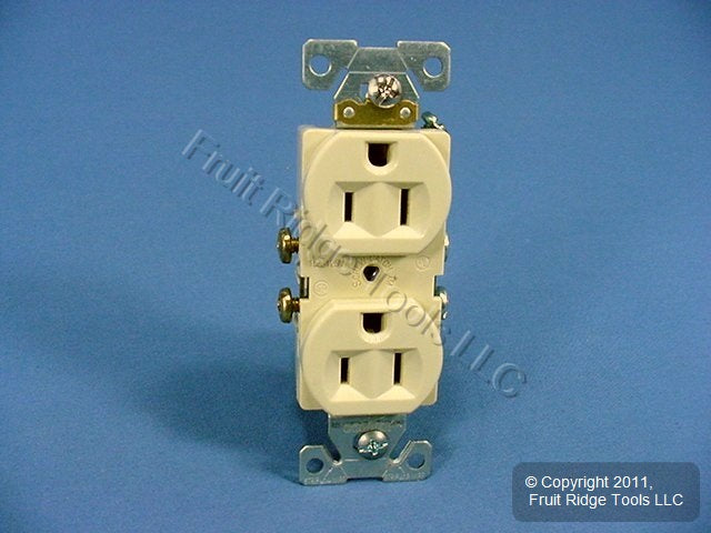 Cooper Ivory Commercial Grade Outlet Receptacle Nema 5-15R 15A 125V Bulk CR15V