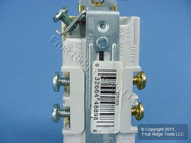 Cooper Ivory Commercial Grade Outlet Receptacle Nema 5-15R 15A 125V Bulk CR15V