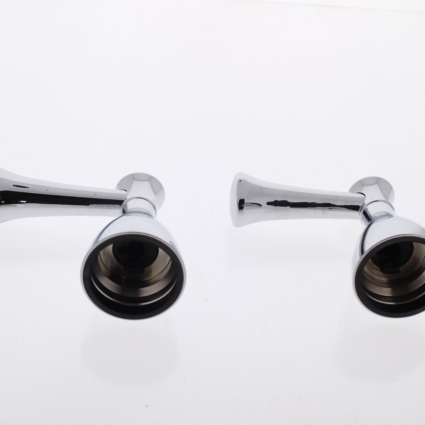 Pair Delta Chrome Victorian Metal Lever Handles from the Lockwood Collection