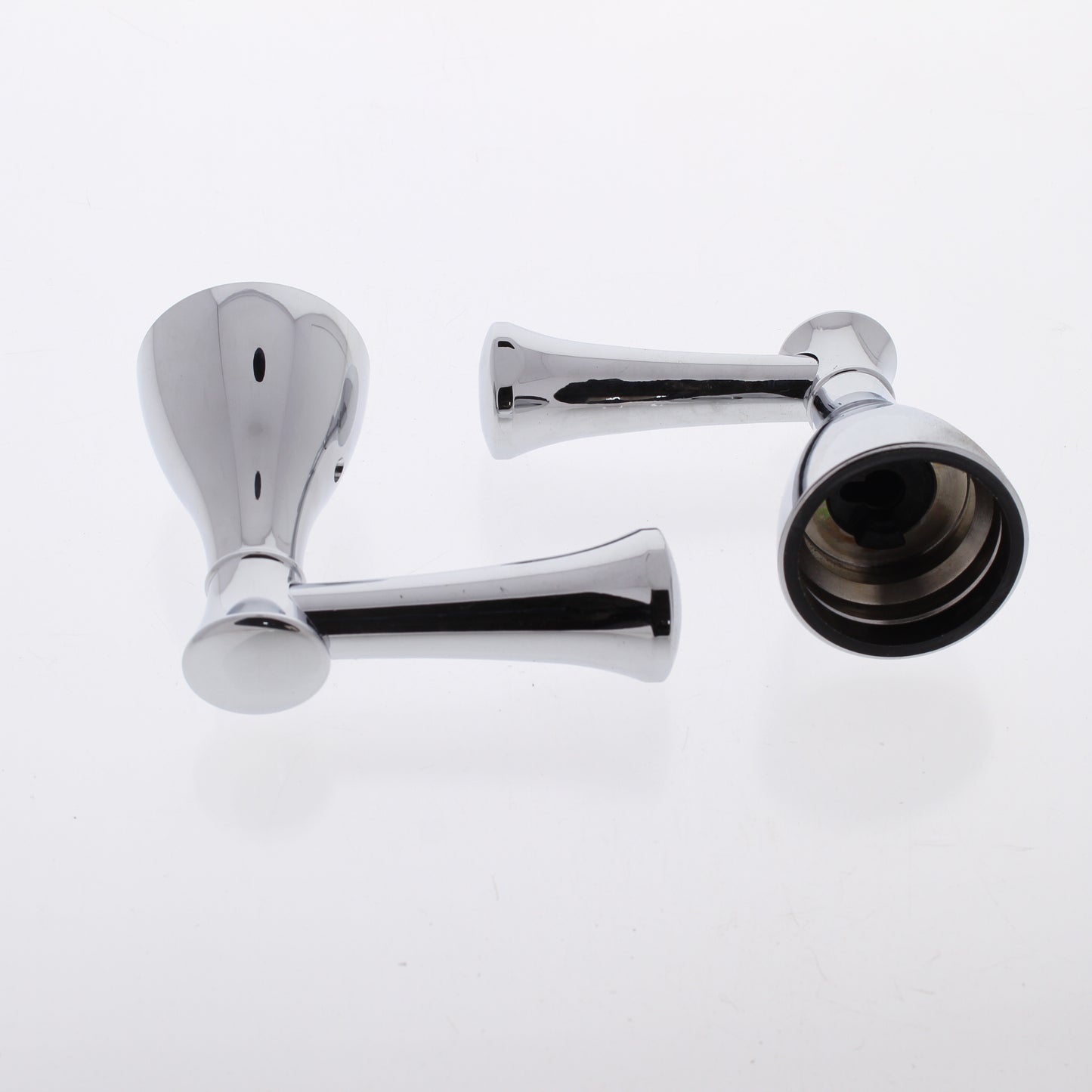 Pair Delta Chrome Victorian Metal Lever Handles from the Lockwood Collection