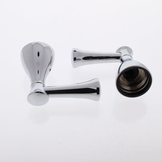 Pair Delta Chrome Victorian Metal Lever Handles from the Lockwood Collection
