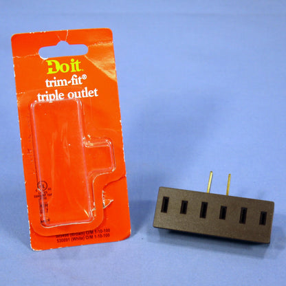 Do It Best 505498 Brown 15A Plug-In Triple Tap Outlet Adapter Nema 1-15R 125V
