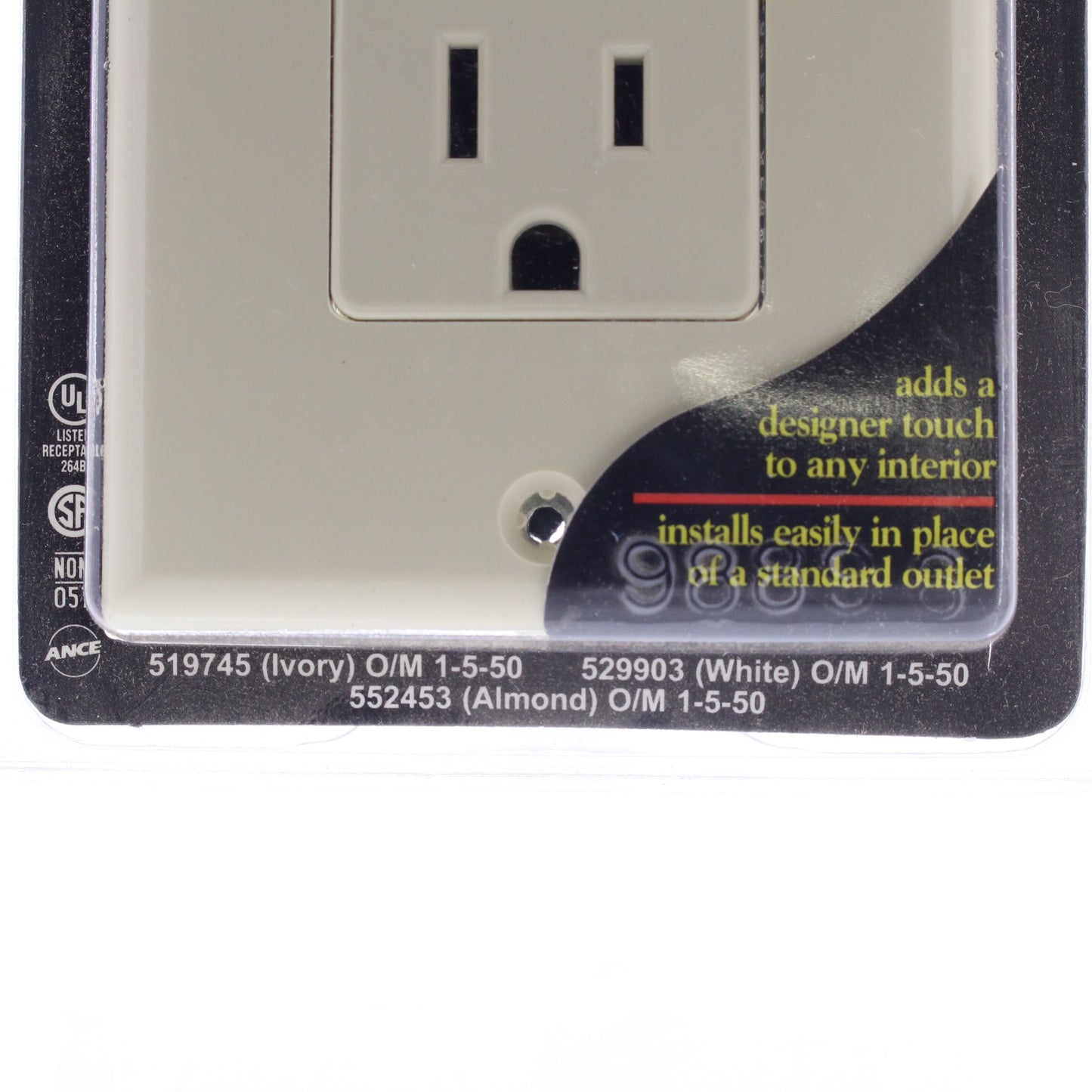 DoItBest by Leviton 5325-I Ivory Residential Decorator 5-15R 15A Receptacle 125V