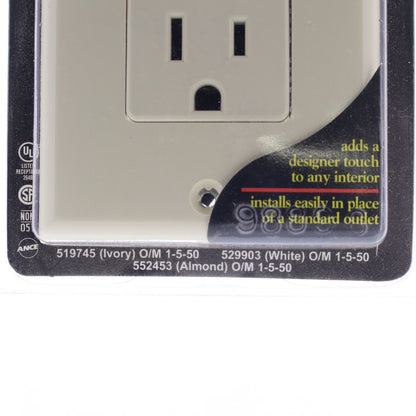 DoItBest by Leviton 5325-I Ivory Residential Decorator 5-15R 15A Receptacle 125V